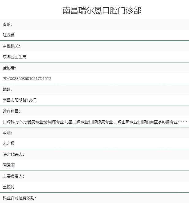 南昌瑞尔恩口腔门诊部